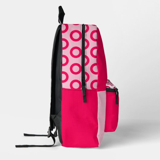 Fuchsia Dots Fantasy Student Monogram Bedruckter Rucksack (Links)