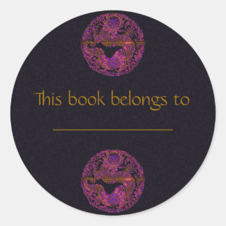 Fuchsia Dragon Medallion Runder Aufkleber