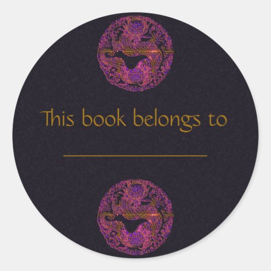 Fuchsia Dragon Medallion Runder Aufkleber (Vorderseite)