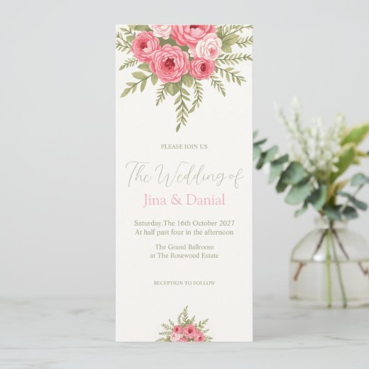 Fuchsia Dream Einladung (Stehend Vorderseite)