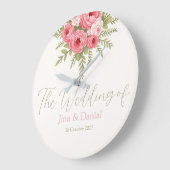 Fuchsia Dream Große Wanduhr (Winkel)