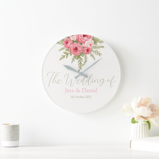 Fuchsia Dream Große Wanduhr (Zuhause)