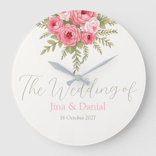 Fuchsia Dream Große Wanduhr (Vorderseite)