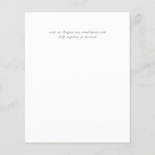 Fuchsia Dreams BUDGET Hochzeit Einladung (Rückseite)