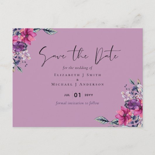 Fuchsia Dreams koordiniert das Spiel und das tiefe Postkarte (Vorderseite)