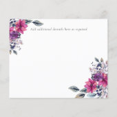 Fuchsia Dreams SAVE THE DATE Budget (Rückseite)