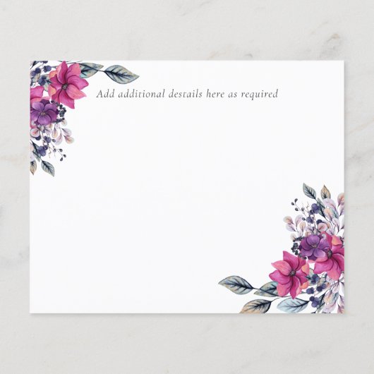 Fuchsia Dreams SAVE THE DATE Budget (Rückseite)