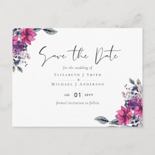 Fuchsia Dreams SAVE THE DATE POSTCARD Postkarte
