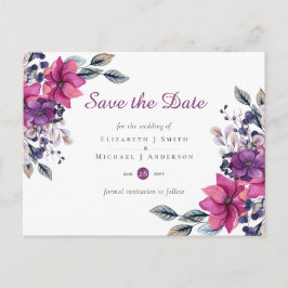 Fuchsia Dreams SAVE THE DATE POSTCARD Postkarte