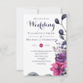 Fuchsia Dreams Wedding Einladung mit Env SMALL (Vorderseite)
