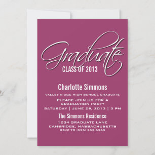 Fuchsia Eleganter Script-Abschluss laden Einladung