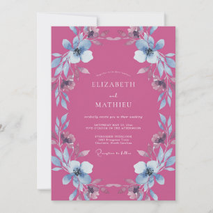 Fuchsia Ethereal Bloom Hochzeit Einladung