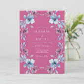 Fuchsia Ethereal Bloom Hochzeit Einladung (Stehend Vorderseite)