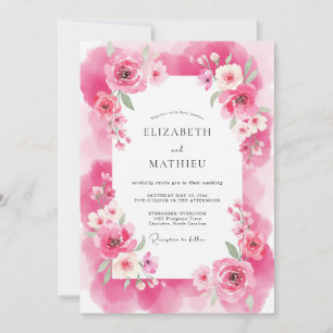 Fuchsia Ethereal Romantische Hochzeit Einladung