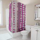 Fuchsia Ethnic Border Abstrakt Duschvorhang (Beispiel)