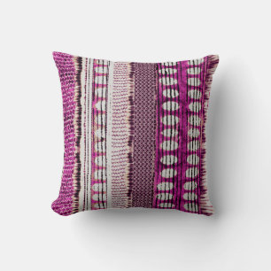 Fuchsia Ethnic Border Abstrakt Kissen