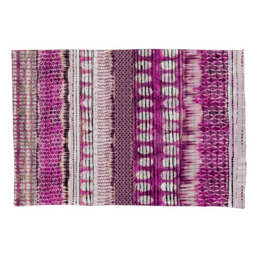 Fuchsia Ethnic Border Abstrakt Kissenbezug (Vorderseite)