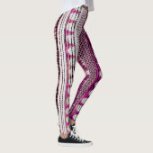 Fuchsia Ethnic Border Abstrakt Leggings (Rechts)