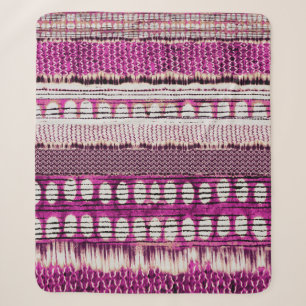 Fuchsia Ethnic Border Abstrakt Sherpadecke
