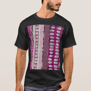 Fuchsia Ethnic Border Abstrakt T-Shirt