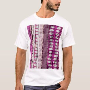 Fuchsia Ethnic Border Abstrakt T-Shirt