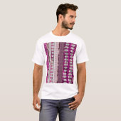 Fuchsia Ethnic Border Abstrakt T-Shirt (Vorne ganz)