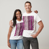 Fuchsia Ethnic Border Abstrakt T-Shirt (Unisex)