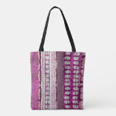 Fuchsia Ethnic Border Abstrakt Tasche (Rückseite)
