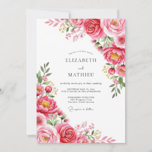Fuchsia Exquisite Frühjahrs Hochzeit Einladung
