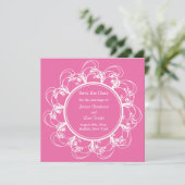 Fuchsia Extravagant Floral Save the Date (Stehend Vorderseite)