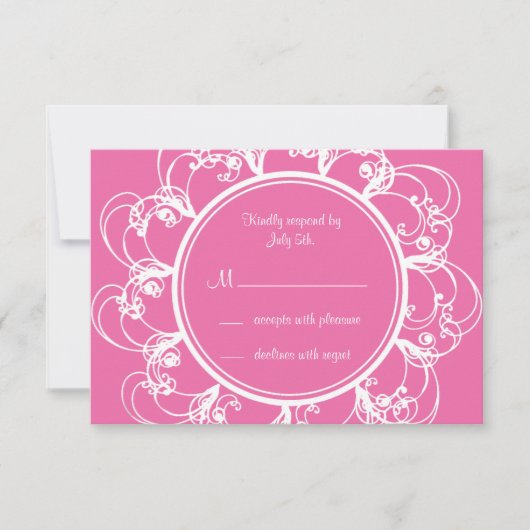 Fuchsia Extravagant Floral UAWG RSVP Karte (Vorderseite)