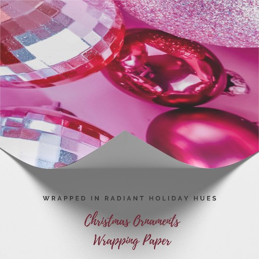 Fuchsia Fantasy Assorted Christmas Ornaments Geschenkpapier