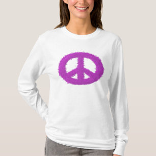 Fuchsia-farbenes Friedenszeichen T-Shirt