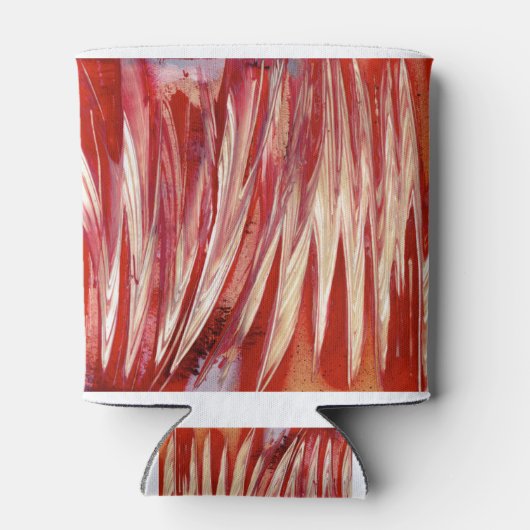 Fuchsia Feather Fringe Dosenkühler (Rückseite)