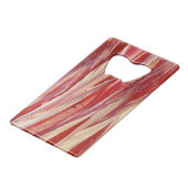 Fuchsia Feather Fringe Geldbeutel Flaschenöffner (Vorderseite Schrägansicht)