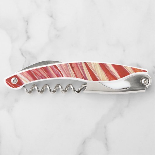 Fuchsia Feather Fringe Kellnermesser (Rückseite)