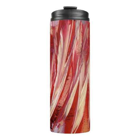 Fuchsia Feather Fringe Thermosbecher (Vorderseite)