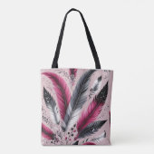 Fuchsia Feather Tote Bag - Chic & Functional Tasch Tasche (Rückseite)