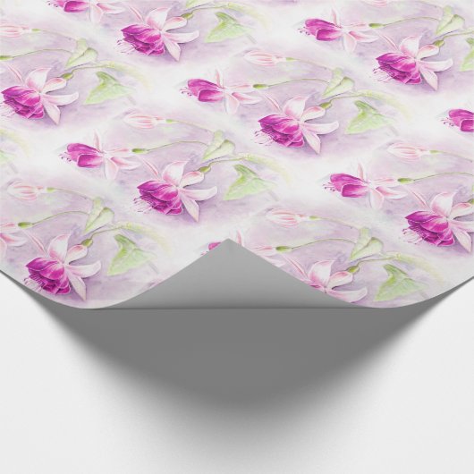 Fuchsia feine Art rosa lila Verpackung Geschenkpapier (Ecke)