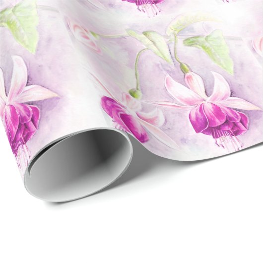 Fuchsia feine Art rosa lila Verpackung Geschenkpapier (Rolleneckpunkt)