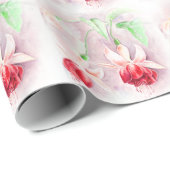 Fuchsia feine Kunst rosa grüne Verpackung Geschenkpapier (Rolleneckpunkt)