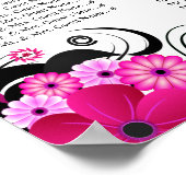 Fuchsia Floral A to Z Hochzeitstisch-Übersicht Poster (Ecke)