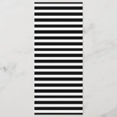 Fuchsia Floral Black Stripes Wedelkarten Menükarte (Rückseite)