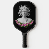 Fuchsia Floral Medusa Gorgon Griechische Mythologi Pickleball Schläger (Vorderseite)