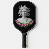 Fuchsia Floral Medusa Gorgon Griechische Mythologi Pickleball Schläger (Rückseite)