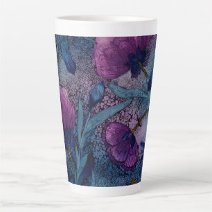 Fuchsia floral milchtasse
