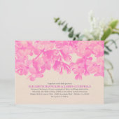 Fuchsia Floral Wedding Einladungen (Stehend Vorderseite)