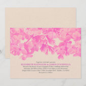 Fuchsia Floral Wedding Einladungen (Vorne/Hinten)