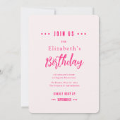 Fuchsia Florals Birthday Party Invitation Einladung (Rückseite)