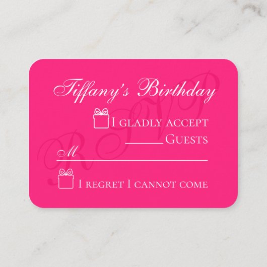 Fuchsia Florals Enclosure Card Begleitkarte (Rückseite)